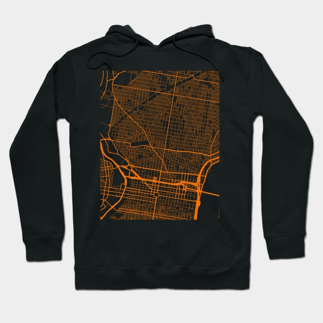 Street MAP Philadelphia // Orange Hoodie by danydesign